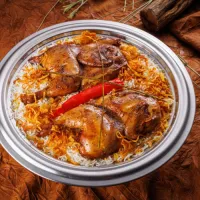 حبة دجاج مدخن مع أرز بشاور