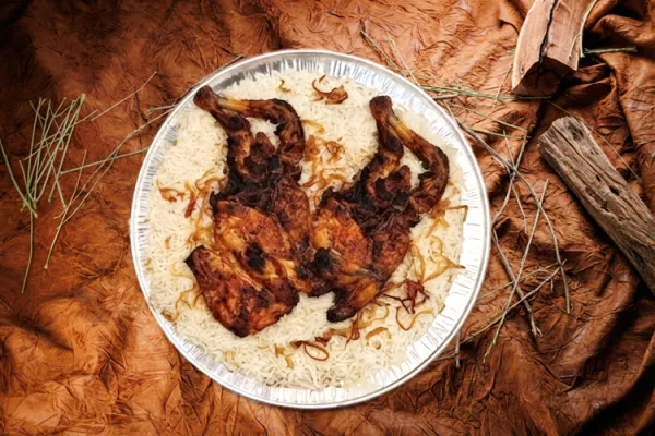 حبة دجاج مظبي مع أرز بشاور